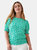 Womens/Ladies Ditsy Print Shirred Top - Green