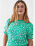 Womens/Ladies Ditsy Print Shirred Top - Green