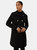 Womens/Ladies Dolly Military Button Coat - Black