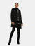 Womens/Ladies Dolly Military Button Coat - Black - Black