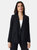 Womens/Ladies Double-Breasted Blazer - Black