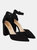 Womens/Ladies Edie Two Part Court Shoes - Black