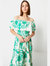 Womens/Ladies Floral Bardot Midi Dress - Green - Green