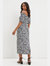 Womens/Ladies Floral Bardot Midi Dress - Monochrome