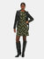 Womens/Ladies Floral Mini Dress - Khaki Green