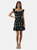 Womens/Ladies Floral Shirred Mini Dress - Black