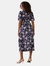 Womens/Ladies Floral Shirred Waist Flutter Midi Dress