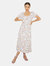 Womens/Ladies Floral Sweetheart Petite Puffed Midi Dress - White