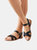 Womens/Ladies Florence Crossover Wide Flat Sandals - Black - Black