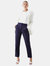 Womens/Ladies High Waist Tall Slim Leg Pants - Navy