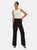 Womens/Ladies High Waist Wide Leg Pants - Black