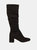 Womens/Ladies Kaya Ruched Knee-High Boots - Natural Black - Natural Black