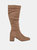 Womens/Ladies Kaya Ruched Knee-High Boots - Taupe - Taupe