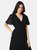 Womens/Ladies Lace Pleated Midi Dress - Black