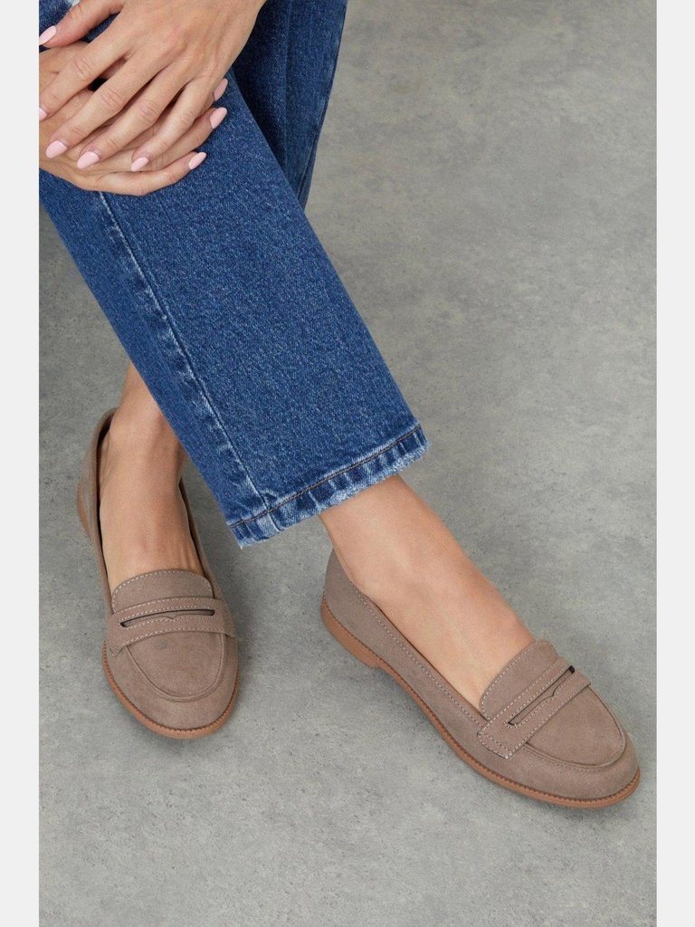 Womens/Ladies Lara Penny Strap Loafers - Taupe - Taupe