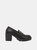 Womens/Ladies Lenny Wide Heeled Loafers - Black - Black