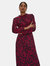 Womens/Ladies Leopard Print Frill Neck Midi Dress