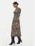 Womens/Ladies Leopard Print Keyhole Midi Dress - Brown/Black