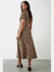 Womens/Ladies Leopard Print Short-Sleeved Midi Dress