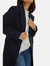 Womens/Ladies Maxi Single-Breasted Coat - Navy