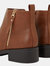 Womens/Ladies Myla Side Zip Ankle Boots - Tan