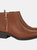 Womens/Ladies Myla Side Zip Ankle Boots - Tan - Tan