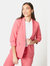 Womens/Ladies Petite Ruched Blazer - Coral Pink - Coral Pink