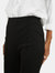 Womens/Ladies Ponte Pintuck Detail Seams Pants - Black