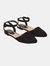 Womens/Ladies Poppy Open Back Ballerina Flats - Black