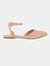 Womens/Ladies Poppy Open Back Ballerina Flats - Blush - Blush