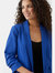 Womens/Ladies Ruched Blazer - Cobalt Blue