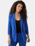 Womens/Ladies Ruched Blazer - Cobalt Blue - Cobalt Blue