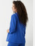 Womens/Ladies Ruched Blazer - Cobalt Blue