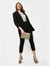 Womens/Ladies Ruched Tall Blazer - Black - Black