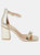 Womens/Ladies Safiya High Block Heel Sandals - Gold