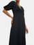 Womens/Ladies Shirred Waist Midi Dress