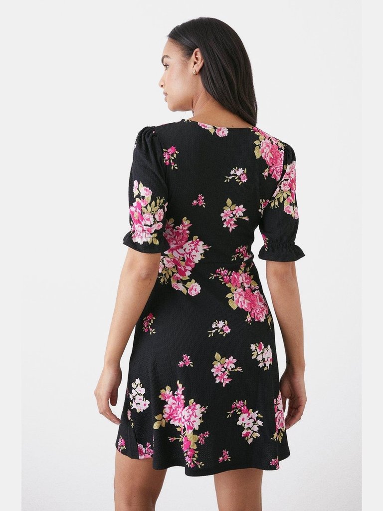 Womens/Ladies Spaced Floral Mini Dress