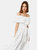 Womens/Ladies Spotted Bardot Midi Dress - Ivory