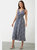 Womens/Ladies Spotted Front Tie Petite Sleeveless Midi Dress