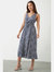 Womens/Ladies Spotted Front Tie Petite Sleeveless Midi Dress