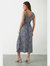 Womens/Ladies Spotted Front Tie Petite Sleeveless Midi Dress