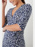 Womens/Ladies Spotted Wrap Midi Dress - Navy