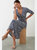 Womens/Ladies Spotted Wrap Midi Dress - Navy