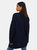 Womens/Ladies Stitch Chunky Knit Midi Cardigan - Navy