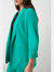 Womens/Ladies Tall Ruched Blazer - Green