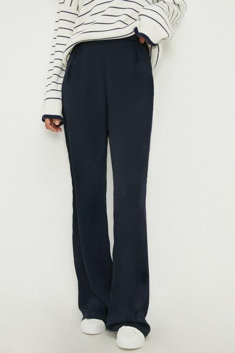 Womens/Ladies Tall Wide Leg Pants - Navy - Navy