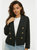 Womens/Ladies Textured Cropped Petite Blazer - Black - Black