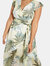 Womens/Ladies Tropical Ruffle Hem Plus Midi Dress