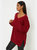 Womens/Ladies V Neck Sweater - Cherry - Cherry