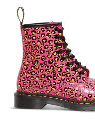 1460 Clash Pink Loud Leopard Smooth Boots - Clash Pink